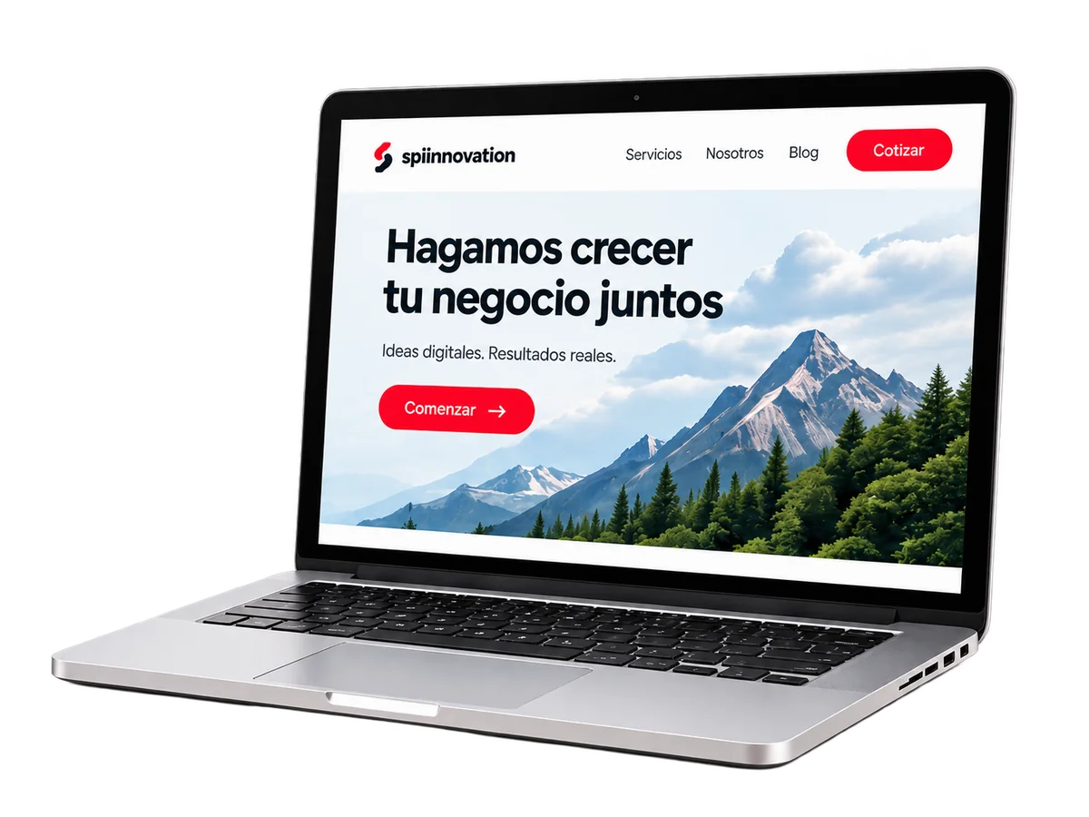 Página web de una agencia digital de Costa Rica mostrada en una computadora portátil